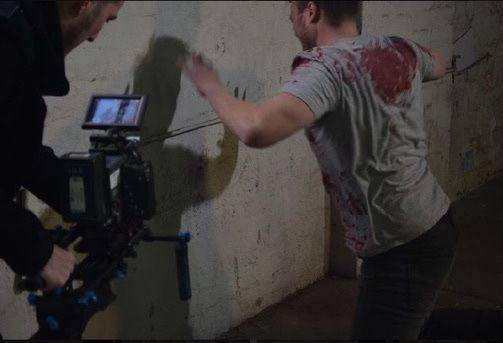 Filming a scene